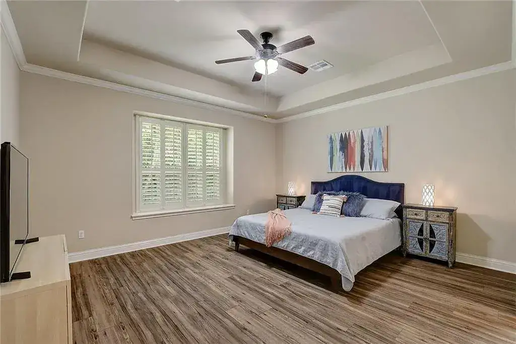 Clean empty bedroom after post-construction cleaning